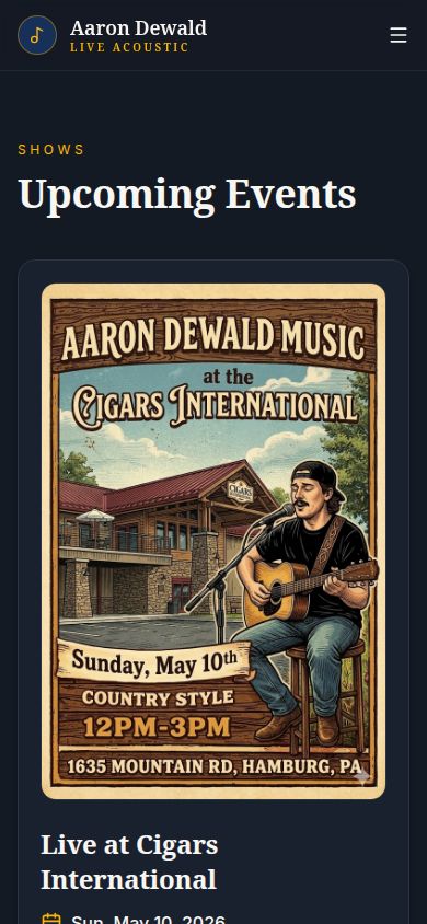 Aaron Dewald Music mobile view 2