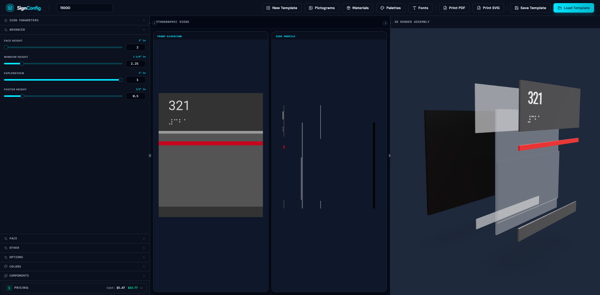 SignConfig CPQ Tool view 2