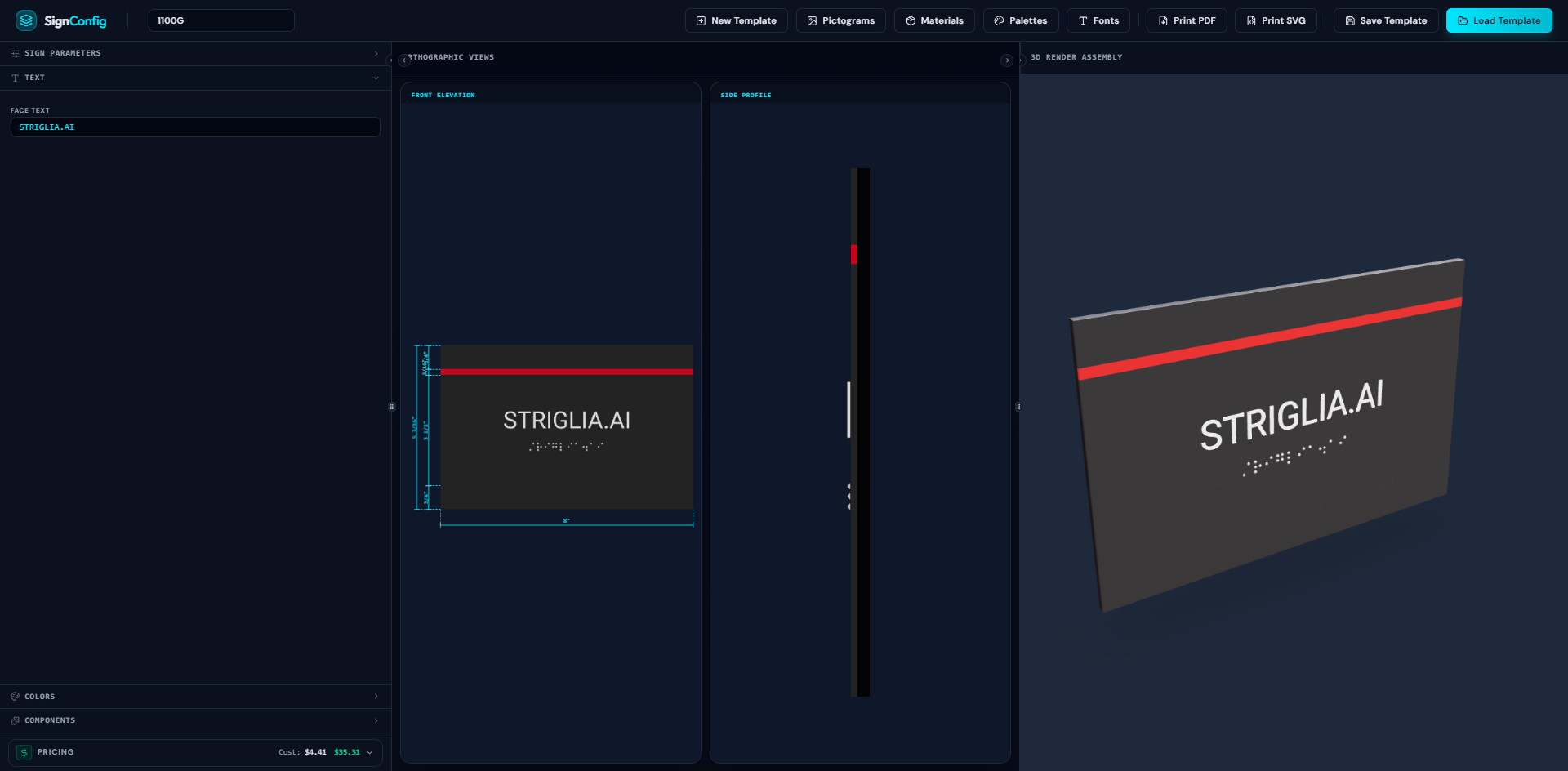 SignConfig CPQ Tool view 3