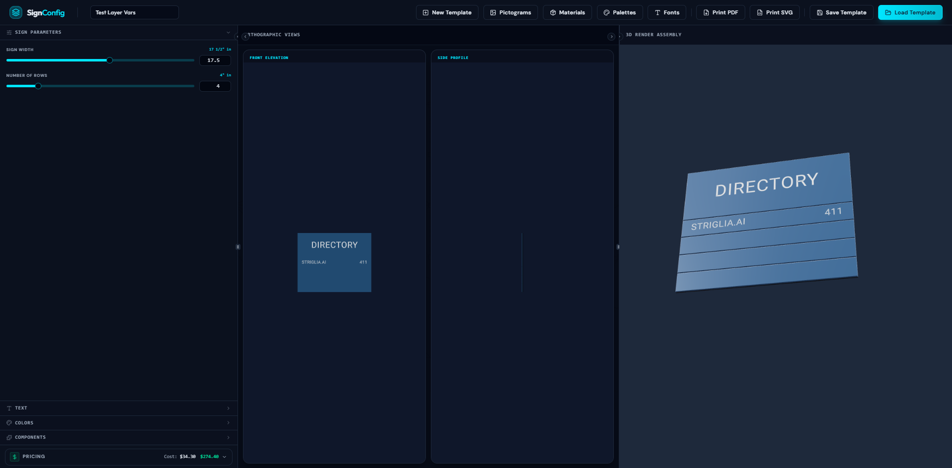 SignConfig CPQ Tool view 5