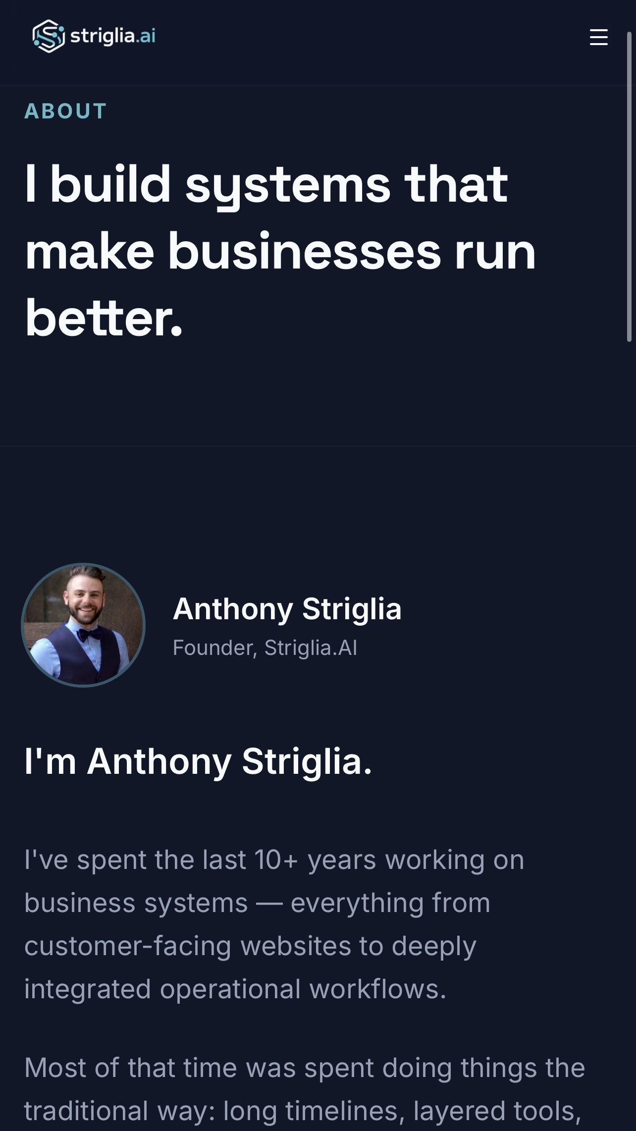 Striglia.AI mobile view 4